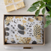 Goud Wit Zwart Leopard Abstract Tissuepapier (Geschenk)