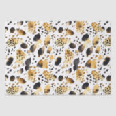 Goud Wit Zwart Leopard Abstract Tissuepapier (Voorkant)