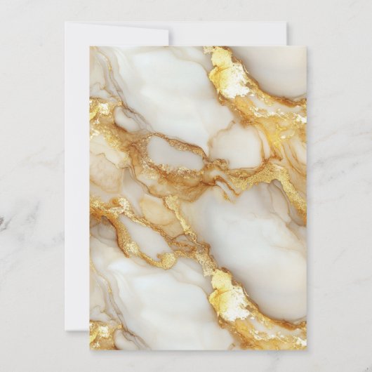 Goud wit zwart marmeren boog 50e verjaardag hem ha kaart (Achterkant)