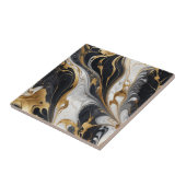 Goud Wit Zwart Marmeren Stenen 2 Keramische Tegel Tegeltje (Zijkant)