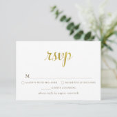Goud Witte 50e Jubileum RSVP Kaart (Staand voorkant)