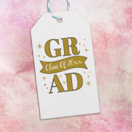 Goud & Witte Afsluitingsfeest Cadeaulabel
