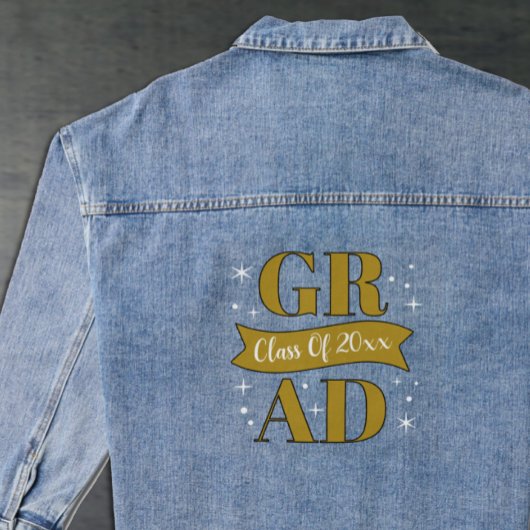 Goud & Witte Afstudeerfeest Denim Jacket
