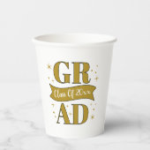 Goud & Witte Afstudeerfeest Papieren Bekers (Voorkant)