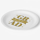 Goud & Witte Afstudeerfeest Papieren Bordje (Gekanteld)