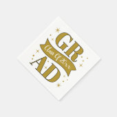 Goud & Witte Afstudeerfeest Servet (Hoek)