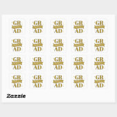 Goud & Witte Afstudeerfeest Vierkante Sticker (Vel)