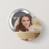 Goud Witte Afstudeerfoto Valedictorian Ronde Button 5,7 Cm (Voorkant /achterkant)