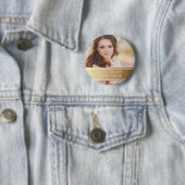 Goud Witte Afstudeerfoto Valedictorian Ronde Button 5,7 Cm (In situ)