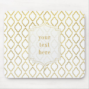 Goud & Witte Arabische Marokkaanse Glam Elegant Muismat