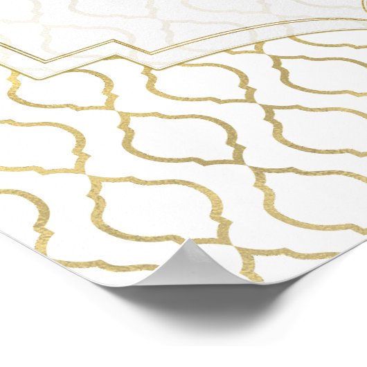 Goud & Witte Arabische Marokkaanse Thema Feest Poster (Hoek)