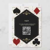 Goud Witte Art Deco Casino QR Code Gatsby Bruiloft Kaart (Achterkant)