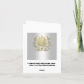 Goud Witte Art Deco Damast Bedankt (Achterkant)