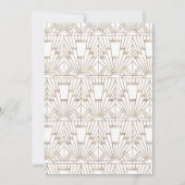 Goud Witte Art Deco Gatsby Jaren 20 Stijl Trouwen Kaart (Achterkant)