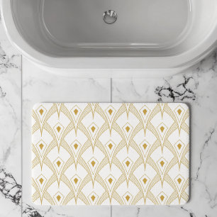 Goud & witte art-deco naadloos patroon 3 badmat