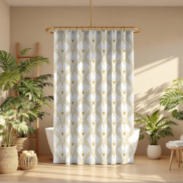 Goud & witte art-deco naadloos patroon 3 douchegordijn