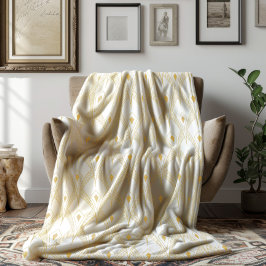 Goud & witte art-deco naadloos patroon 3 fleece deken