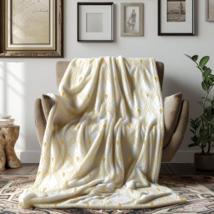 Goud & witte art-deco naadloos patroon 3 fleece deken