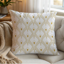 Goud & witte art-deco naadloos patroon 3 kussen