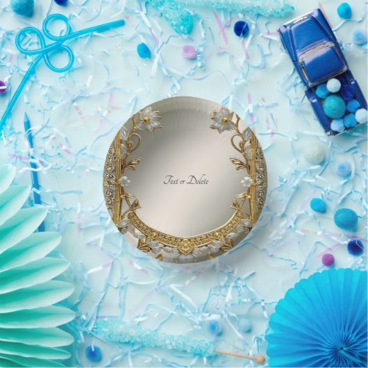 Goud  Witte Bloem Papieren Kommen