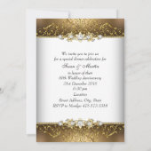 Goud Witte Bloem Sling 50ste Huwelijksjubileum Kaart (Achterkant)