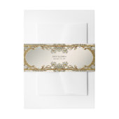 Goud Witte Bloem Uitnodigingen Wikkel (Voorkant Voorbeeld)