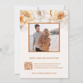 Goud Witte Bloemen Kaart (Achterkant)