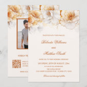 Goud Witte Bloemen Kaart (Voorkant / Achterkant)