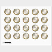 Goud Witte Bloemen Zegel bruiloft Sticker (Vel)