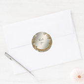 Goud Witte Bloemen Zegel bruiloft Sticker (Envelop)
