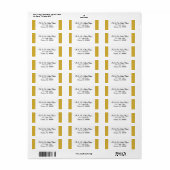 Goud Witte Bruiloft Etiket (Full Sheet)