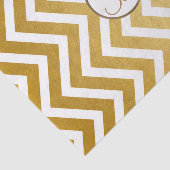 Goud Witte Chevron Print Monogram Letter Initiaal Tissuepapier (Detail)