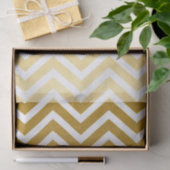 Goud Witte Chevron Print Monogram Letter Initiaal Tissuepapier (Geschenk)
