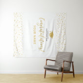 Goud & Witte Confetti | Afstudeer Felicitaties Wandkleed (In Situ (horizontaal))