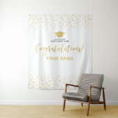 Goud & Witte Confetti | Afstudeerfelicitaties Wandkleed (In situ)