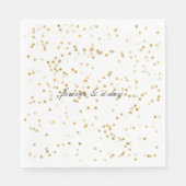 Goud Witte Confetti Stippen Servet (Voorkant)