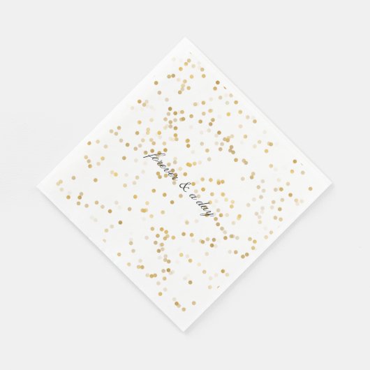 Goud Witte Confetti Stippen Servet (Hoek)