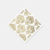 Goud & Witte Damast Vintage Trouwfeest Servetten (Hoek)
