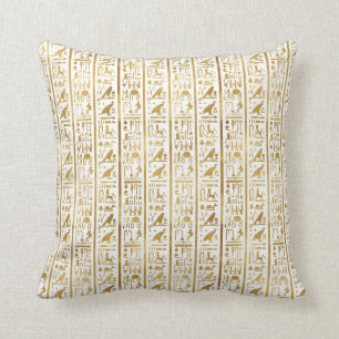 Goud & Witte Egyptische Egypt Glam Moderne Chic Kussen