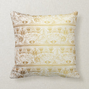 Goud & Witte Egyptische Egypt Print Glam Modern Ch Kussen