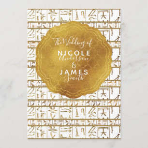 Goud Witte Egyptische Egypte Glam Moderne Chic Bru Kaart