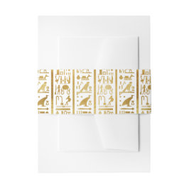 Goud & Witte Egyptische Egypte Glam Moderne Chique Uitnodigingen Wikkel