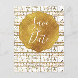 Goud Witte Egyptische Egypte Glam Sla de Datum op Aankondigingskaart