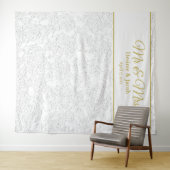 Goud Witte Elegante Fotocabine Trouw Achtergrond Wandkleed (In Situ (horizontaal))