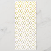 Goud & Witte Elegante Marokkaanse Glam Bruiloftsme Menu (Achterkant)