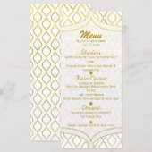 Goud & Witte Elegante Marokkaanse Glam Bruiloftsme Menu (Voorkant / Achterkant)