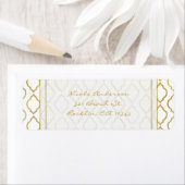 Goud & Witte Elegante Marokkaanse Glam Uitnodiging Etiket (Insitu)