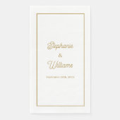 Goud Witte Elegante Script Naam Bruiloft Minimaal Servet (Voorkant)