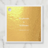 Goud Witte Elegante Trouw Minimal Modern Bedankjes Labels (Voorkant)