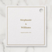 Goud Witte Elege Huwelijk Minimaal Modern Bedankjes Labels (Achterkant)